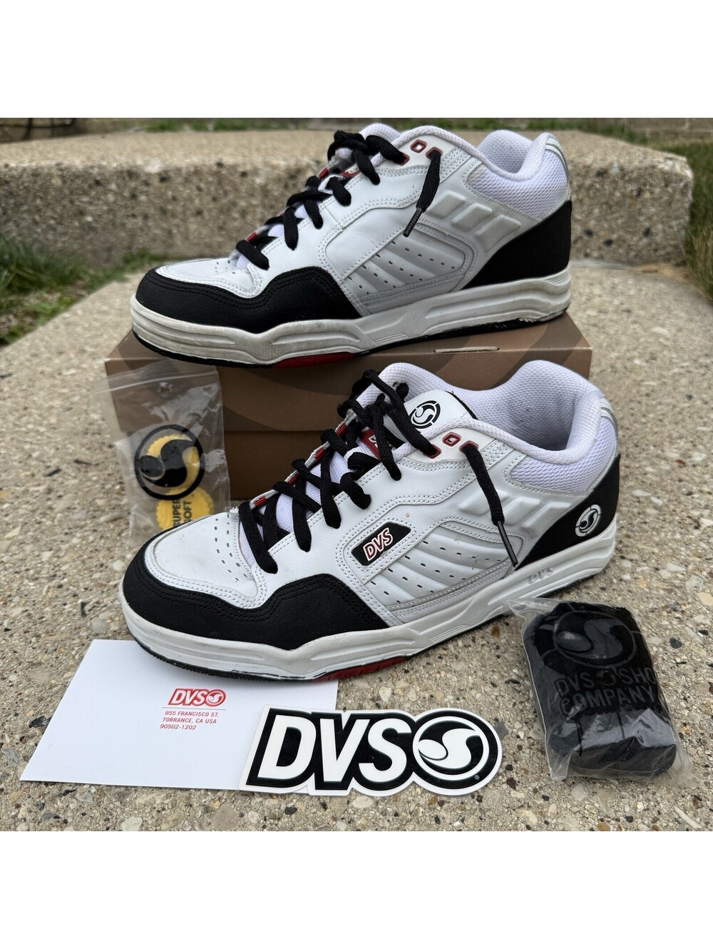DVS Sequence Chunky Skate Shoes White/Black Size 12 W/ Box Rare Skateboarding